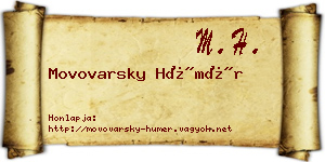 Movovarsky Hümér névjegykártya